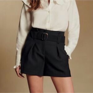 Sezane Black High Waist Women's Shorts